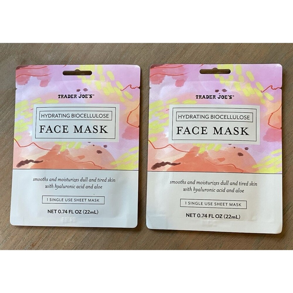 Trader Joe's Hydrating Biocellulose Face Mask Set of 2 Masks Ships Quick - Picture 6 of 6